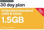 30 Day Unlimited Calls & Texts + 1.5GB $4.90 for First Month @ Kogan Mobile
