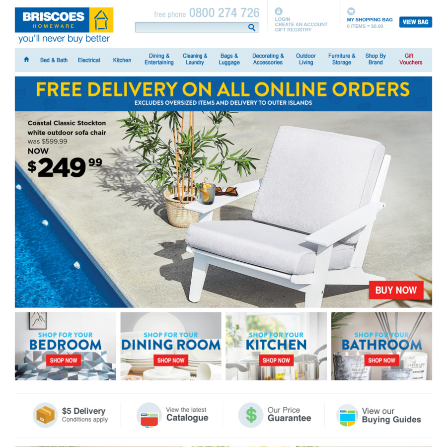Free Delivery on All Online Orders Briscoes ChoiceCheapies