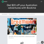 A$20 off Minimum A$20.01 Spend on Australian Activities @ Bookme AU via One Rewards (Customers Only, Excludes Dining Coupons)