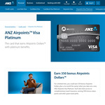 Apply for Airpoints Visa Platinum Card & Get 350 Airpoints Dollars + 6-Month Fee Waiver When You Spend $4000 in 3 Months @ ANZ