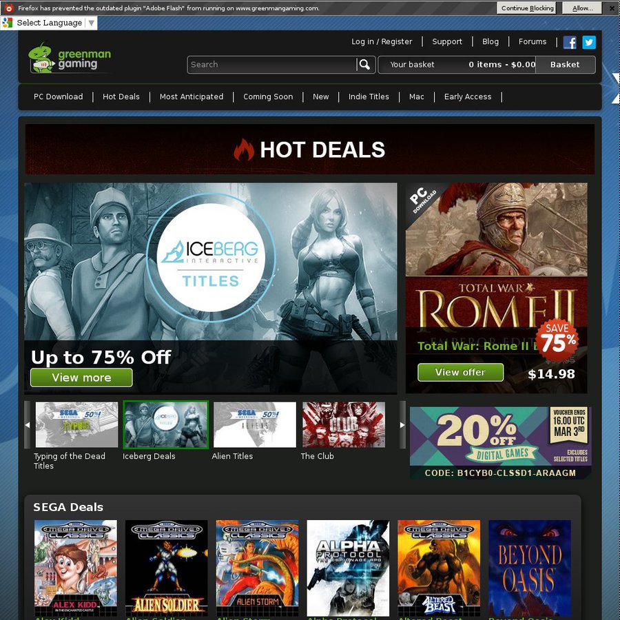 GreenManGaming 20 off PC Download Titles (on Top of Existing Sale