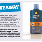 Win a Cancer Society Prize Pack (Sunscreen) from The Dominion Post