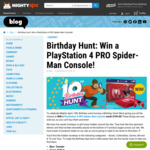 Win a PlayStation 4 PRO Spider-Man Console Worth $749 or 1 of 5 $50 Mighty Ape Vouchers in Mighty Ape's Treasure Hunt