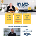 Win a Trip for 2 to Norway or 1 of 30 Jarlsberg® Grill Kits [Create a Jarlsberg® Burger and Share on Facebook/Instagram]