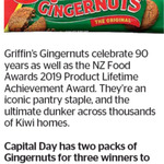 Win 1 of 2 Packs of Gingernuts from The Dominion Post