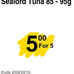 5x 95g Sealord Tuna $5 @ Selected PAK'nSAVE Stores