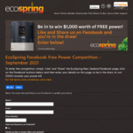 Win $1000 Visa Debit Card to put towards your power bill from EcoSpring