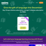 Drops Language Learning App - Buy One Get One Free Lifetime Subscription Plan for NZ $23 (€13.75)