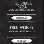 Free Snack Pizza with $30 Spend, Free Wedges with $25 Spend, Free Delivery with $30 Spend @ Hell Pizza Whangaparāoa Hibiscus