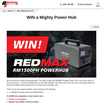 Win 1 of 2 Redmax Portable Power Hub (RM1500PH) from R&J Batteries