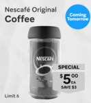 28/1 Nescafe Original Coffee 180g $5, Men's/Women's Shorts $5; 29/1 Kiwi Garden Hose Reel Set $25 + More @ The Warehouse