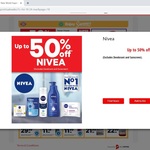 50% off Nivea Products: Aftershave $7.49 (Was $15) at New World. 