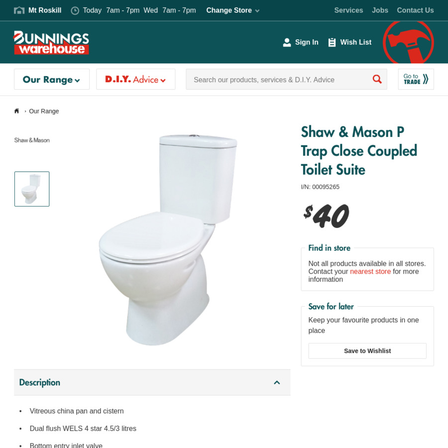 Bunning cistern on sale