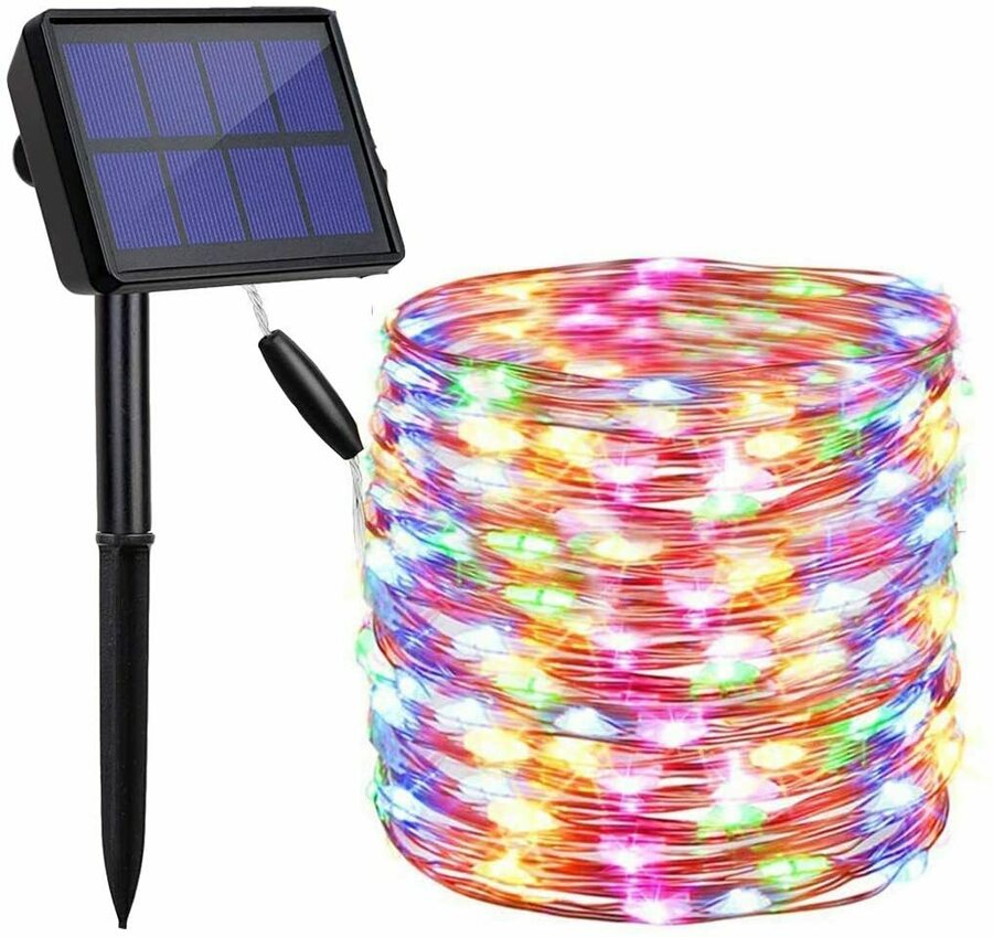 Solar Outdoor Fairy Lights 20m Warm White NZ 18.14 or Rainbow NZ 17.29 Delivered