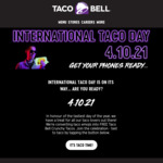 Free Taco @ Taco Bell on International Taco Day 4.10.21