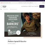 Barkers: Spend $90 Instore, Receive $30 Barkers Shore City Gift Voucher (100 Available) @ Shore City Takapuna