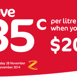 Countdown - 35c/Litre off Petrol with $200 Spend - Redeem at Z or Gull