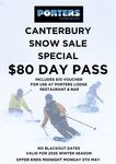 [CAN] Adult Day Pass + $10 Lodge Restaurant & Bar Voucher - $80 (Normally $149, Valid for 2025 Season) @ Porters Alpine Resort