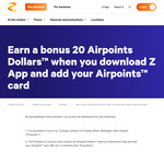 Get 20 Bonus Airpoints Dollars with Z Rewards by Linking Your Airpoints Account @ Z App