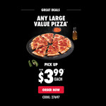 [Wellington] Value Pizzas $3.99, Garlic Bread $2, Chips $4ea. @ Domino's (8 Stores)