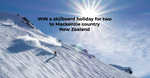 Win Return Flights for 2 to Christchurch, 7 Nights Hotel, 8 Day Rental Car, Ski Passes + More from Snowbest