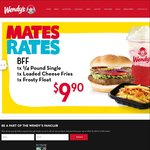 Wendy's Mates Rates: 1 Bacon Cheeseburger, 1 Crispy Chicken, 2 Value Drinks $7.90 + More