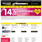 14% off Almost Everything @ Dick Smith (14 Minutes Only - 6:14PM to 6:28PM)