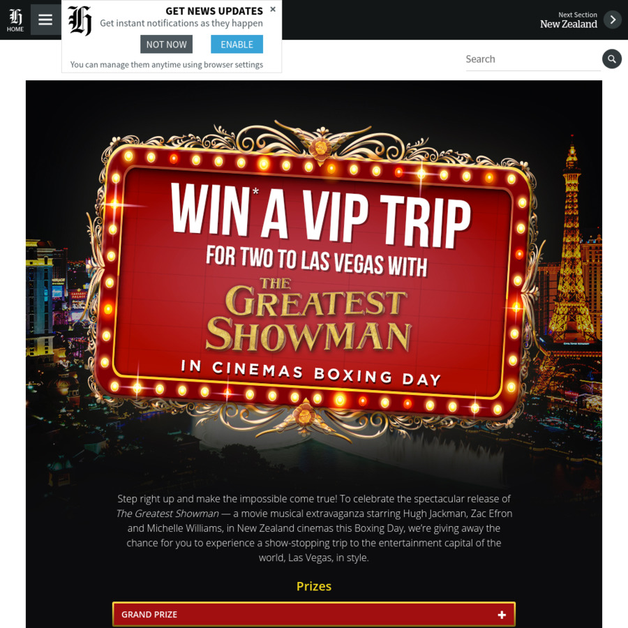 Win a VIP Trip for 2 to Las Vegas, Nevada or 1 of 18 Daily Prizes from