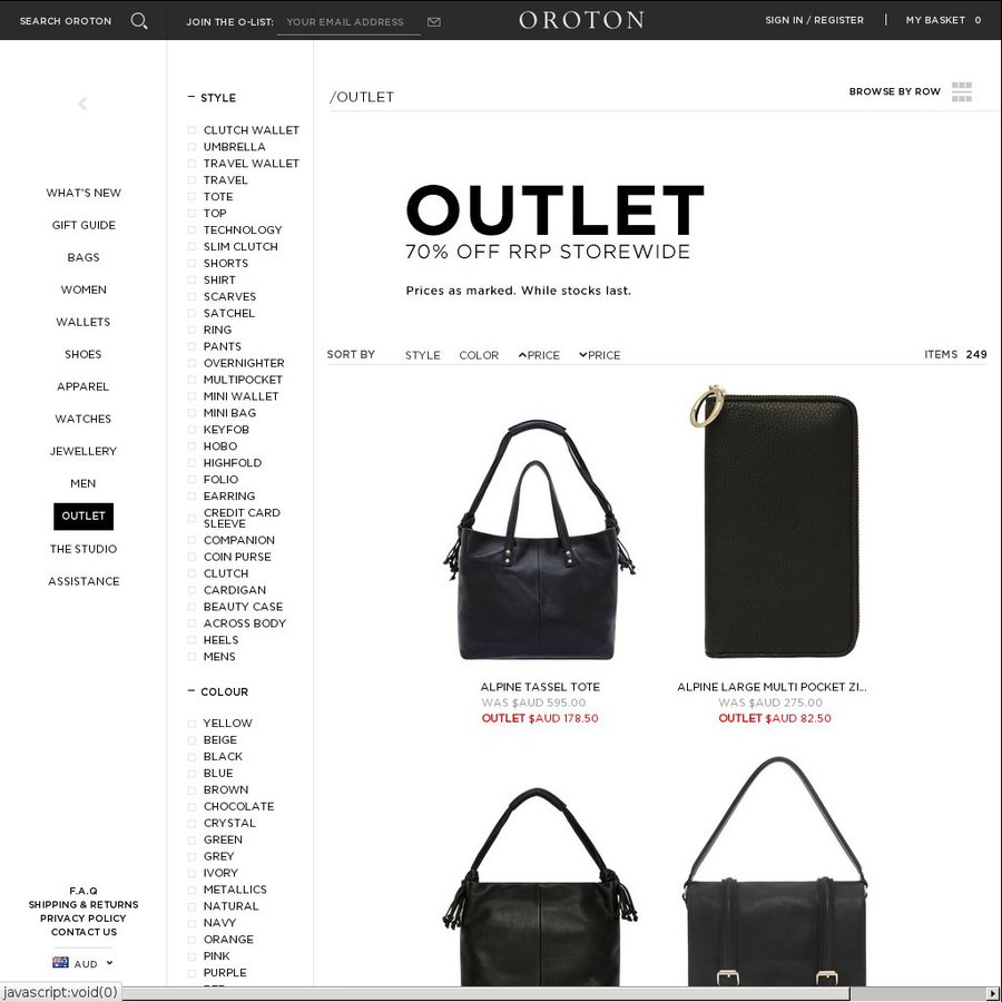 Oroton Outlet 70 Off Rrp Wide Choiceies