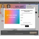 Friends & Family Offer: 50% off Eligible Items + $8 Delivery ($0 with $100 Spend) @ PUMA