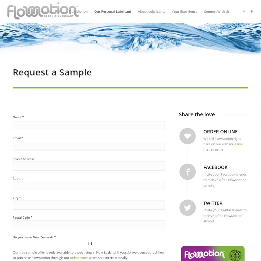 Free Sample of FlowMotion Personal Lubricant - ChoiceCheapies