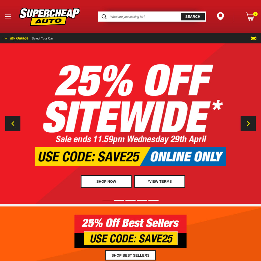 Supercheap Auto: 25% Off Storewide (Online) - ChoiceCheapies