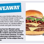 Win 1 of 2 Bacon Mozzarella Combos X 2 + Event Cinemas Movie Money Vouchers from The Dominion Post
