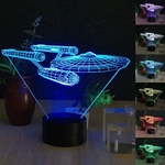 Creative 3D Spaceship Shape 7-Color LED Night AU $14.87 (US $9.99) Delivered @Tmart.com
