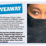 Win 1 of 2 Double Passes to Mozart’s The Marriage of Figaro from The Dominion Post (Wellington)