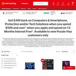 $300 Cashback on $500 Spend on Computers & Smartphones When Signing Up for Purple Visa  (Fees Apply) @ Noel Leeming