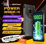 Ulefone Power Armor 14 Android 11 Rugged Smartphone 4GB RAM 64GB, 10k mAH Battery NZ$266.48 @ Ulefone via Aliexpress