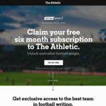 Free - Six Months Subscription @ The Athletic via Optus Sport (Requires VPN Connection to Australia)