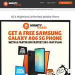 Free Samsung Galaxy A06 5G Dual SIM ($219 RRP) with Purchase of Faster ($499) or Fastest ($749) 365-Day Plans @ Mighty Mobile