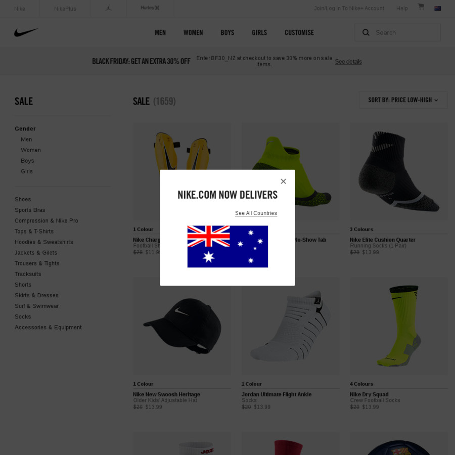 Nike Website Black Friday Additional 30% off Sale Items Only +Free