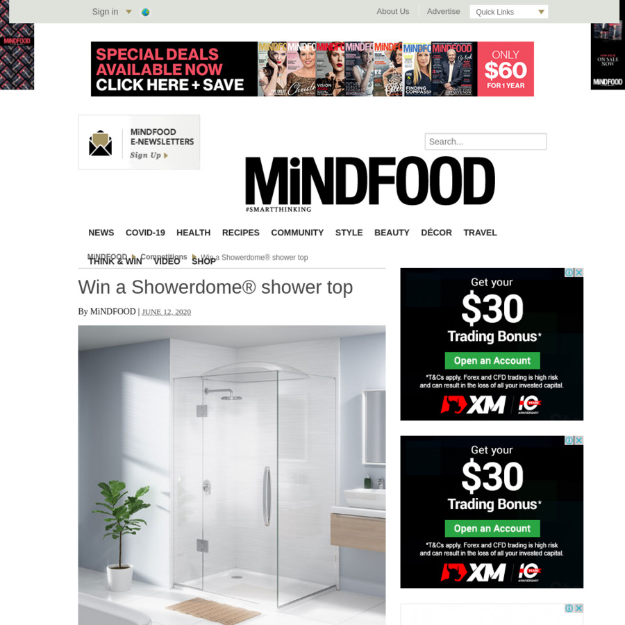 Win a Showerdome Shower Top (Worth 299) from Mindfood ChoiceCheapies