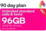 90 Day Prepaid Voucher Code With 32GB Per Month And Unlimited Calls + Texts $1 @ Kogan Mobile