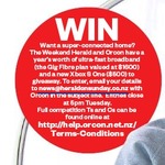 Win a 1 Year Orcon Gig Fibre Broadband Plan (Worth $1600) from The NZ Herald