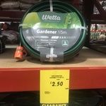 Wetta Gardener 12mm Diameter x 15m Length Hose Fitted $2.50 Clearance - Bunnings Warehouse