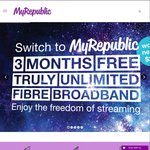 MyRepublic Unlimited Fibre Broadband Plan 3 MONTHS FREE (Save $297) with 12 Month Contract