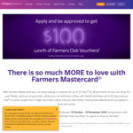 Annual Fee Waived for First Year + Get $100 Worth of Farmers Club Vouchers with Farmers Mastercard