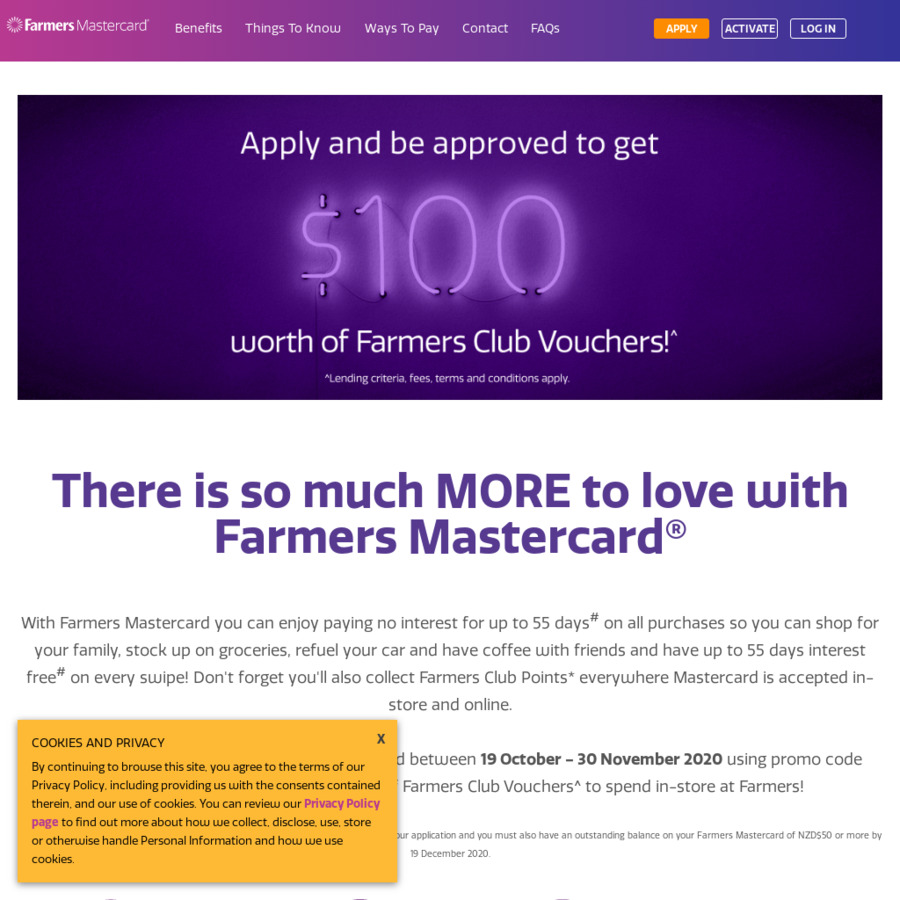 Annual Fee Waived for First Year + Get 100 Worth of Farmers Club