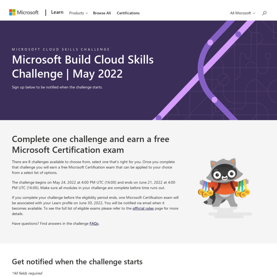 Microsoft Build Cloud Skills Challenge May 2022 Earn a free