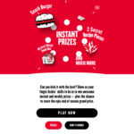 Free KFC Instant Prizes (SnackBurger/Popcorn Chicken Snack Box/2 Pieces Chicken/Wicked Wings Snack Box/Nuggets & More)