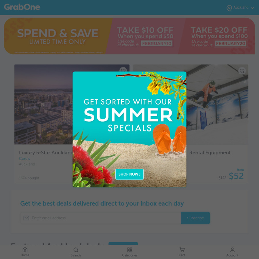 $10 off $50 Spend; $20 off $100 Spend @ GrabOne - ChoiceCheapies